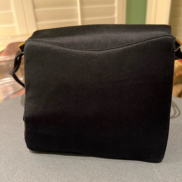 Judith Leiber for Bonwit Teller Vintage Black Satin Mini Evening Bag - Picture 2 of 12